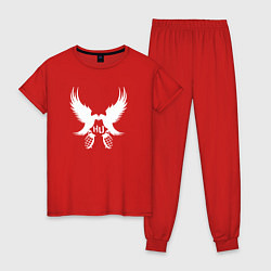 Пижама хлопковая женская Hollywood Undead - две птице, цвет: красный
