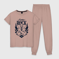 Пижама хлопковая женская Rock evolution, цвет: пыльно-розовый