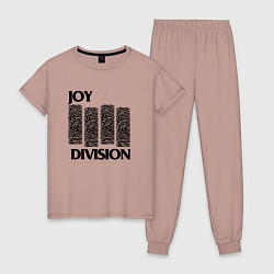 Пижама хлопковая женская Joy Division - rock, цвет: пыльно-розовый