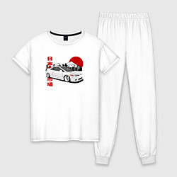 Пижама хлопковая женская Honda Civic Si Type-r, цвет: белый
