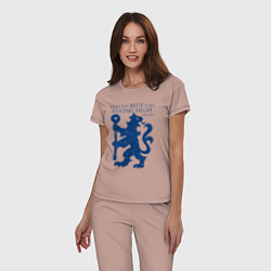 Пижама хлопковая женская FC Chelsea Lion, цвет: пыльно-розовый — фото 2