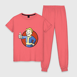Пижама хлопковая женская Vault boy like, цвет: коралловый