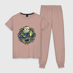 Пижама хлопковая женская Vault game future boy, цвет: пыльно-розовый