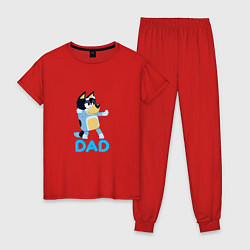 Пижама хлопковая женская Doggy Dad, цвет: красный