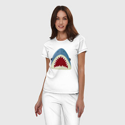 Пижама хлопковая женская Красивая акула, цвет: белый — фото 2