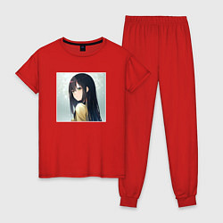 Пижама хлопковая женская Мико Ёцуя art, цвет: красный