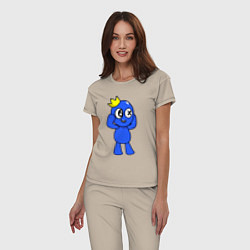 Пижама хлопковая женская Rainbow Friends, цвет: миндальный — фото 2