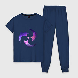 Пижама хлопковая женская Электро элемент, цвет: тёмно-синий