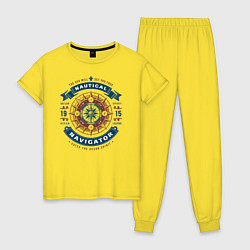 Пижама хлопковая женская Морской навигатор, цвет: желтый