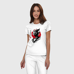 Пижама хлопковая женская Жемчуг Дракона - Сон Гоку - Hero, цвет: белый — фото 2