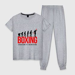 Пижама хлопковая женская Boxing evolution, цвет: меланж