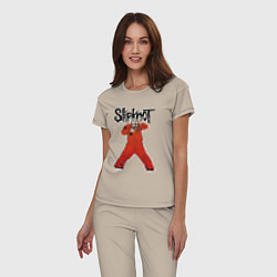Пижама хлопковая женская Slipknot fan art, цвет: миндальный — фото 2