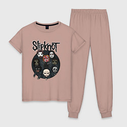 Пижама хлопковая женская Slipknot art fan, цвет: пыльно-розовый