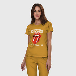 Пижама хлопковая женская The Rolling Stones 78, цвет: горчичный — фото 2