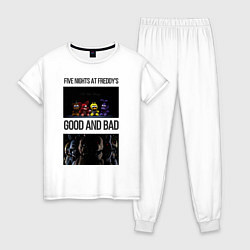 Пижама хлопковая женская Freddy good and bad, цвет: белый