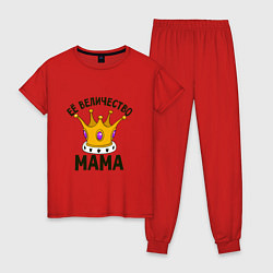 Пижама хлопковая женская Её величество Мама, цвет: красный
