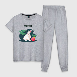 Женская пижама Новогодний кролик 2023