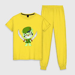 Пижама хлопковая женская Angry Flippy, цвет: желтый