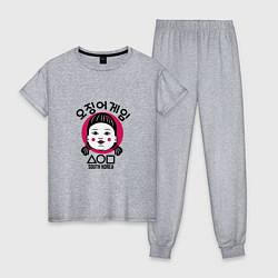 Пижама хлопковая женская South Korea, цвет: меланж