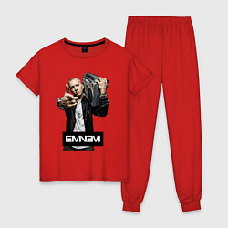 Пижама хлопковая женская Eminem boombox, цвет: красный