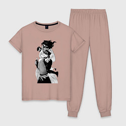 Пижама хлопковая женская Джотаро и платиновая звезда, цвет: пыльно-розовый
