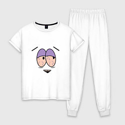 Пижама хлопковая женская Полотенчик арт, цвет: белый