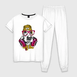 Пижама хлопковая женская Dj dog, цвет: белый