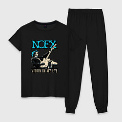 Пижама хлопковая женская Nofx панк рок группа, цвет: черный