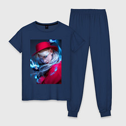 Пижама хлопковая женская Felix fan art No Easy, цвет: тёмно-синий