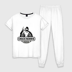 Пижама хлопковая женская Chuck Norris approved, цвет: белый