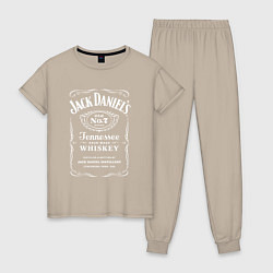 Пижама хлопковая женская Jack Daniels, цвет: миндальный