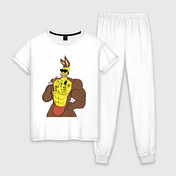 Пижама хлопковая женская Homer Simpson - mighty rabbit, цвет: белый