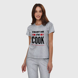 Пижама хлопковая женская Trust me - Im cook, цвет: меланж — фото 2