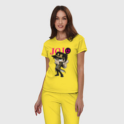 Пижама хлопковая женская Дзётаро Кудзё - character - stylization, цвет: желтый — фото 2