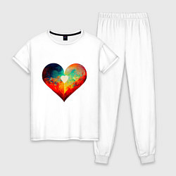 Пижама хлопковая женская My Heart, цвет: белый