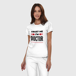 Пижама хлопковая женская Trust me - Im doctor, цвет: белый — фото 2