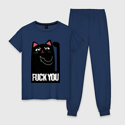 Женская пижама Black cat - fuck you