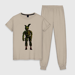 Пижама хлопковая женская Springtrap, цвет: миндальный