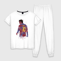 Пижама хлопковая женская Color Messi, цвет: белый
