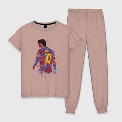 Пижама хлопковая женская Color Messi, цвет: пыльно-розовый