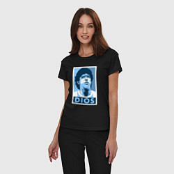 Пижама хлопковая женская Dios Maradona, цвет: черный — фото 2
