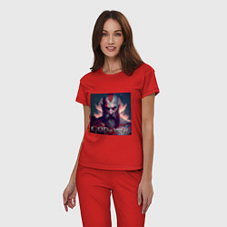 Пижама хлопковая женская Кратос, бог войны, цвет: красный — фото 2
