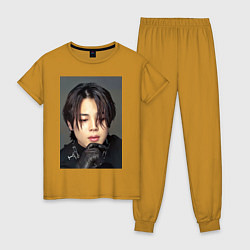 Пижама хлопковая женская Handsome Jimin, цвет: горчичный