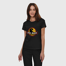 Пижама хлопковая женская Pac-man game, цвет: черный — фото 2