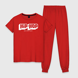 Пижама хлопковая женская Dope street market hip-hop, цвет: красный