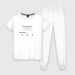Пижама хлопковая женская Firestarter The Prodigy, цвет: белый