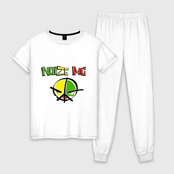 Пижама хлопковая женская Noize MC rap, цвет: белый