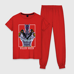 Пижама хлопковая женская Killer Queen anime, цвет: красный