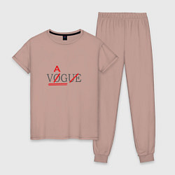 Пижама хлопковая женская VAG not VOGUE, цвет: пыльно-розовый