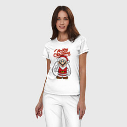 Пижама хлопковая женская Christmas Mario, цвет: белый — фото 2